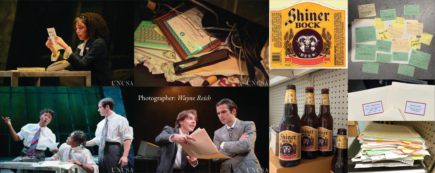 Enron | 2023 Scenic Designer: Ben Hirschfield | Props Director: Liv Bast | Position: Artisan designed birthday card and diplomas, assembled set dec paper props, digitally restored beer labels